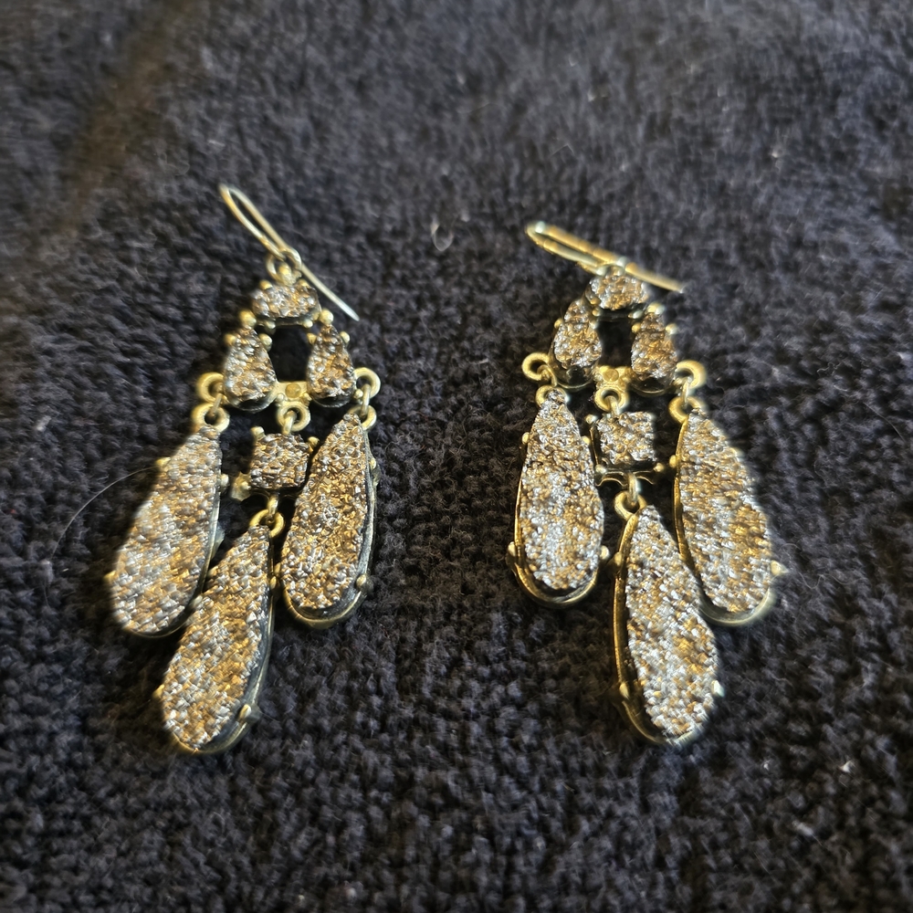 Elegant Gold and Silver Dangle Earrings